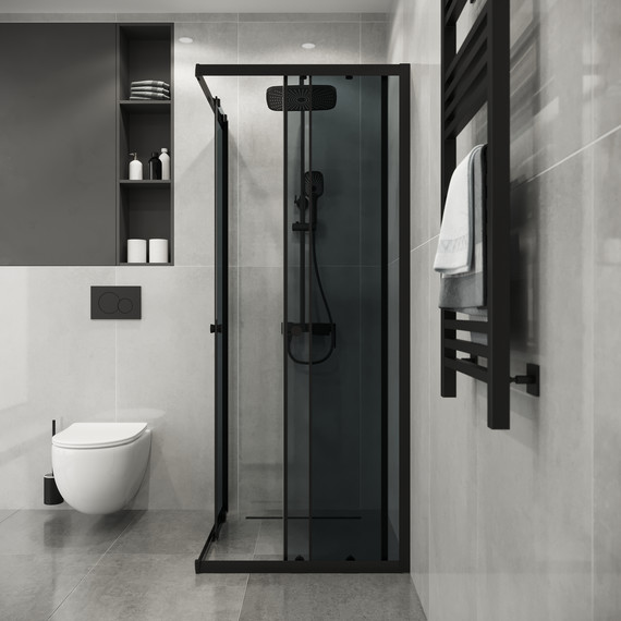 Душевое ограждение Niagara Eco 100x100 см NG-1010-14QT, чёрный матовый/тонированное - фото 3