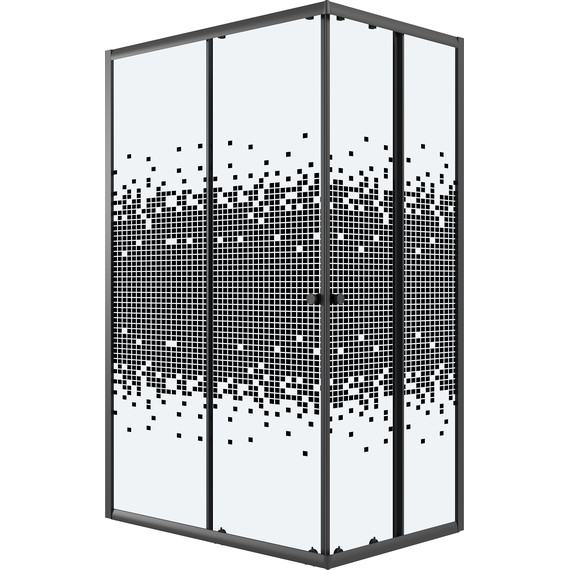 Душевое ограждение Niagara Eco 115x80 см NG-1012-14QBLACK, чёрный матовый/мозаика - фото 3