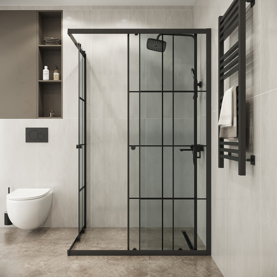 Душевое ограждение Niagara Eco 115x80 см NG-1012-14QKL, чёрный матовый/прозрачное - фото 4