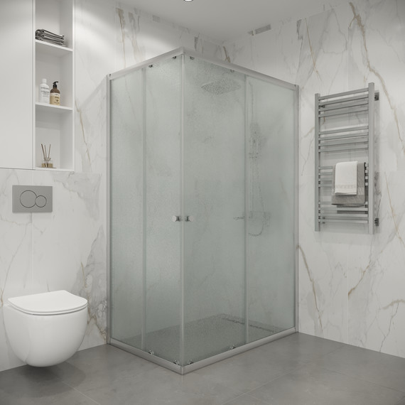 Душевое ограждение Niagara Eco 100x80 см NG-1018-14QMT, хром матовый/матовое - фото 