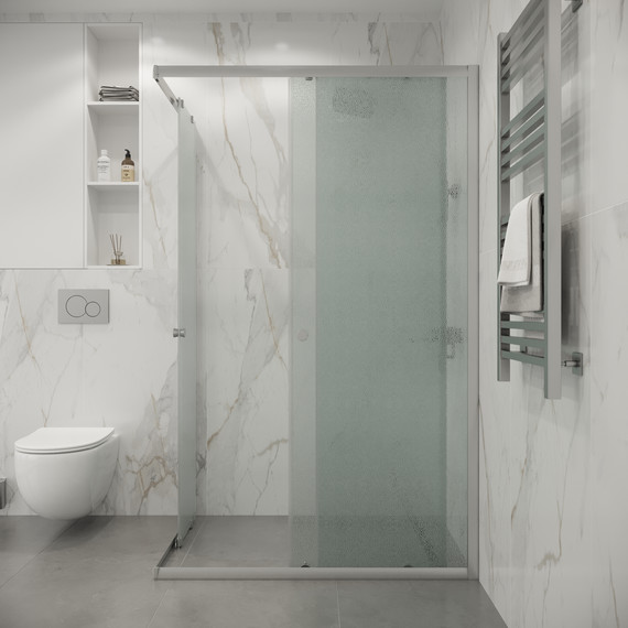 Душевое ограждение Niagara Eco 105x80 см NG-1118-14QMT, хром матовый/матовое - фото 4