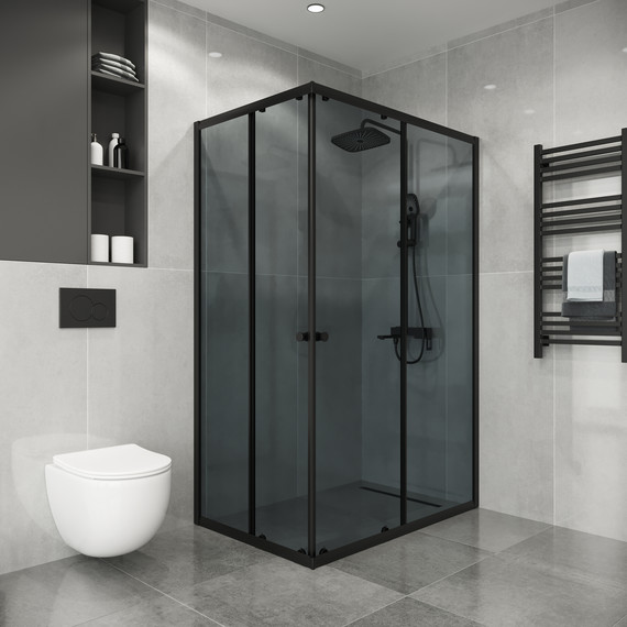 Душевое ограждение Niagara Eco 105x80 см NG-1118-14QT, чёрный матовый/тонированное - фото 