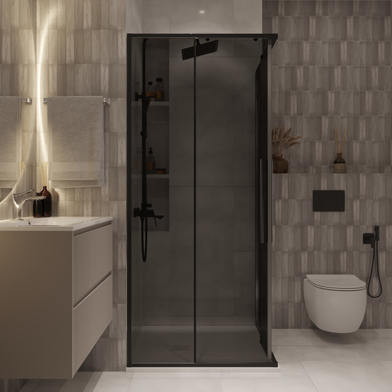 Душевое ограждение Niagara Nova 100x100 см NG-2824-34BLACK, чёрный матовый/тонированное - фото 4