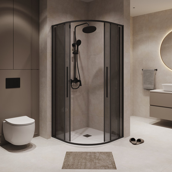Душевое ограждение Niagara Nova 100x100 см NG-2827-34BLACK, чёрный матовый/тонированное - фото 