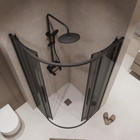 Душевое ограждение Niagara Nova 100x100 см NG-2827-34BLACK, чёрный матовый/тонированное - фото 5