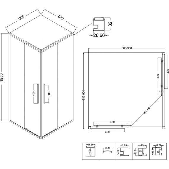 Душевое ограждение Niagara Nova 90x90 см NG-3623-34, хром/шиншилла - фото 13