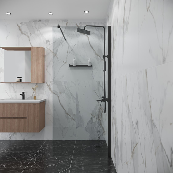 Душевая перегородка Niagara Eco 80 см NG-551-80BLACK, чёрный матовый/прозрачное - фото 3