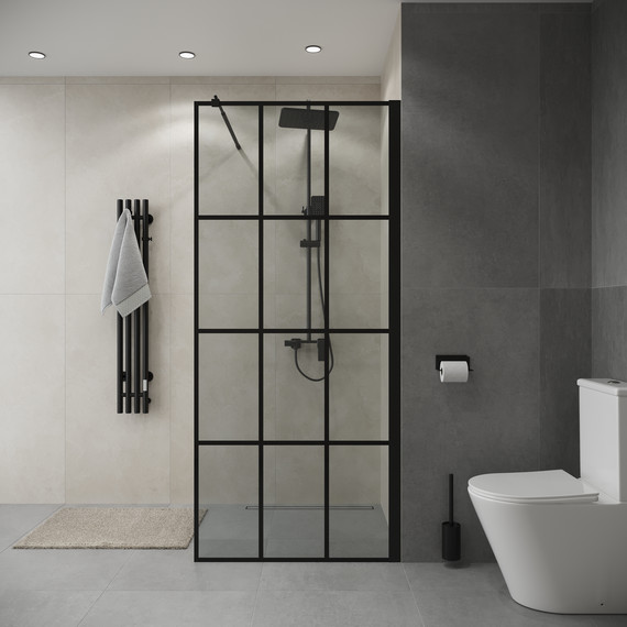 Душевая перегородка Niagara Eco 80 см NG-552-80BLACK, чёрный матовый/прозрачное - фото 3