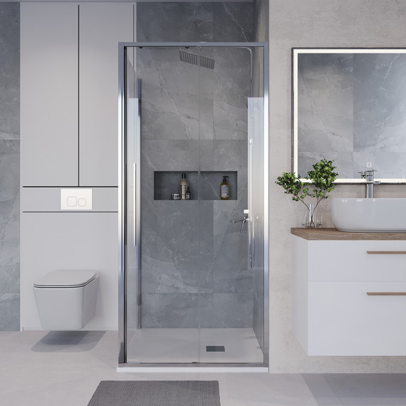 Душевое ограждение Niagara Nova 90x80 см NG-64-9A-A80-34, хром/прозрачное - фото 4