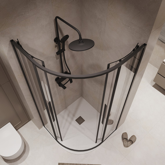 Душевое ограждение Niagara Nova 100x100 см NG-6827-34BLACK, чёрный матовый/прозрачное - фото 5