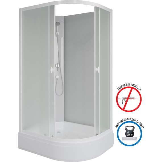 Душевая кабина Niagara 90x80 см P90/80/26L/MT/BK, белый/матовое - фото 