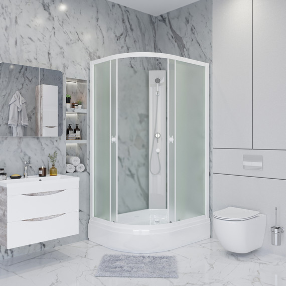 Душевая кабина Niagara 100x80 см P100/80/26R/MT/BK, белый/матовое - фото 3