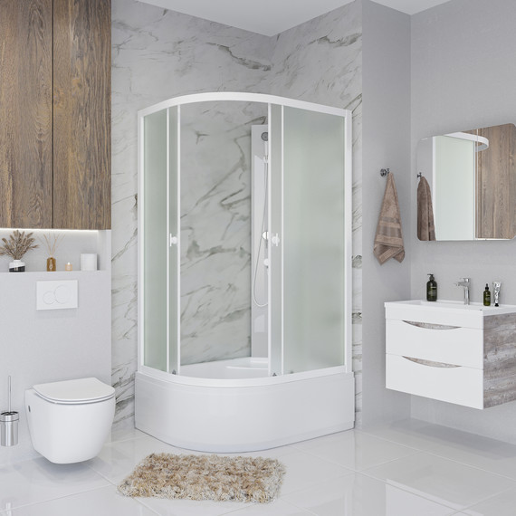 Душевая кабина Niagara 110x80 см P110/80/40R/MT/BK, белый/матовое - фото 3