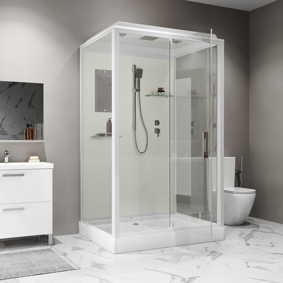 Душевая кабина Niagara 100x80 см ST100/80/15Q, белый/прозрачное - фото 4