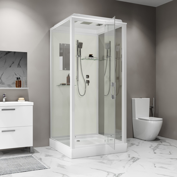 Душевая кабина Niagara 90x90 см ST90/15Q, белый/прозрачное - фото 4