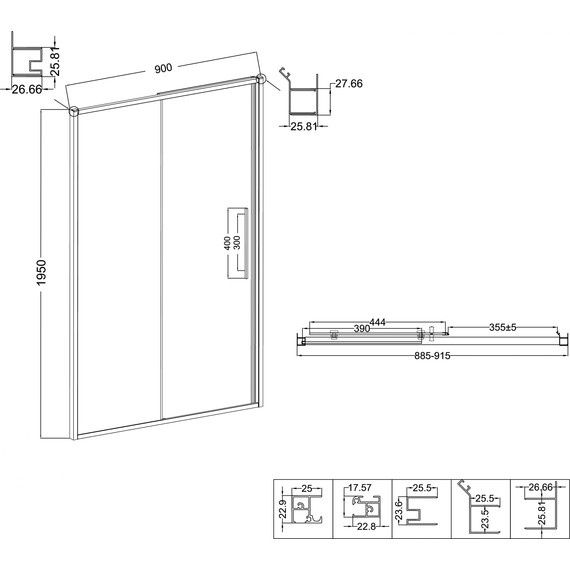 Душевая дверь Niagara Nova 90 см NG-65-9CH, хром/шиншилла - фото 11