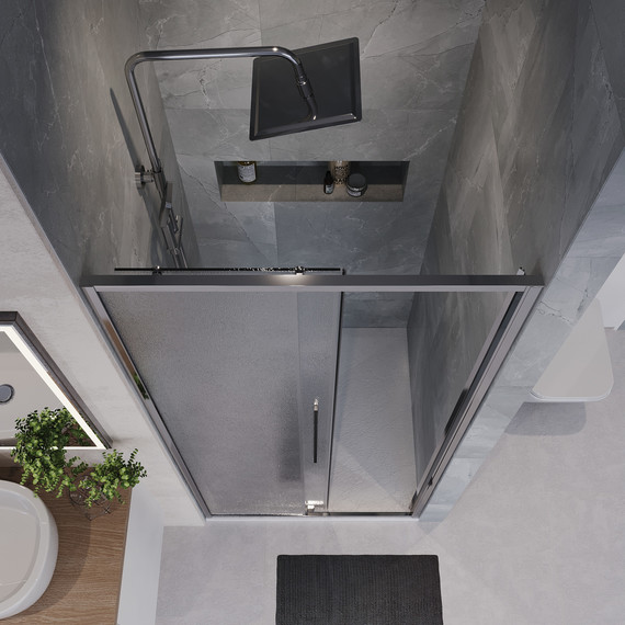 Душевая дверь Niagara Nova 100 см NG-65-10CH, хром/шиншилла - фото 6