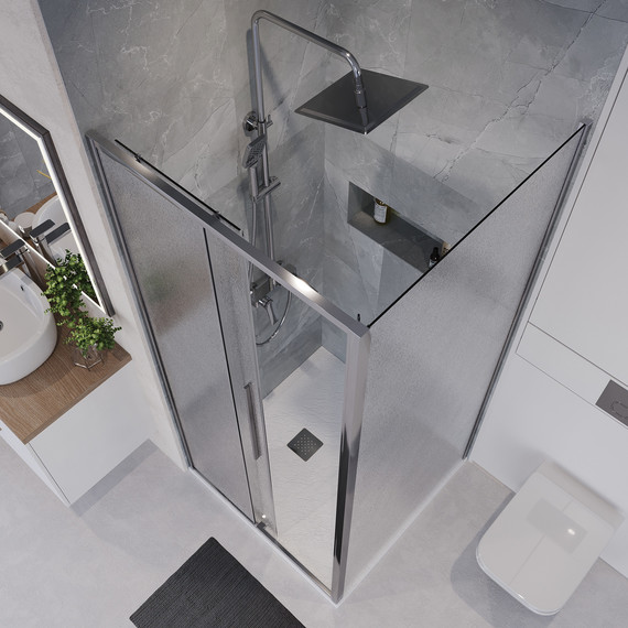 Душевое ограждение Niagara Nova 100x80 см NG-65-10CH-CH80-34, хром/шиншилла - фото 5