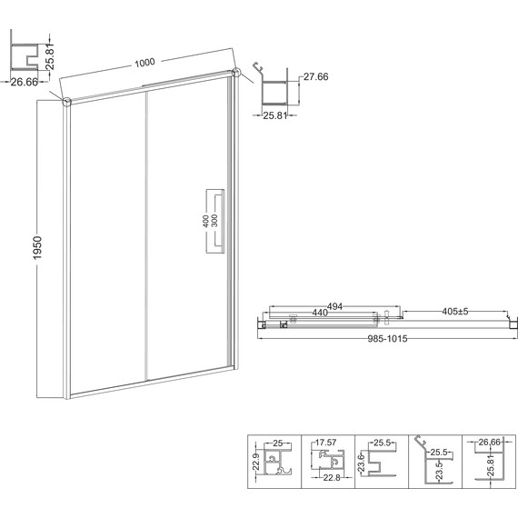 Душевая дверь Niagara Nova 100 см NG-84-10AB, чёрный матовый/прозрачное - фото 11