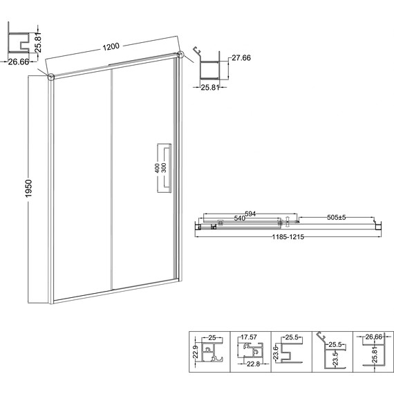 Душевая дверь Niagara Nova 120 см NG-84-12AB, чёрный матовый/прозрачное - фото 11