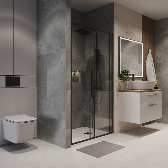 Душевая дверь Niagara Nova 120 см NG-84-12AB, чёрный матовый/прозрачное - фото 5