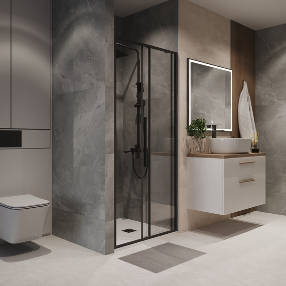 Душевая дверь Niagara Nova 100 см NG-84-10AB, чёрный матовый/прозрачное - фото 5