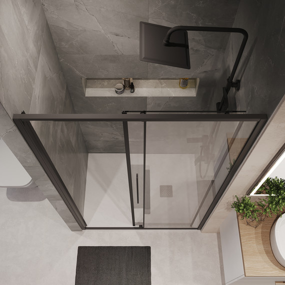 Душевая дверь Niagara Nova 140 см NG-84-14AB, чёрный матовый/прозрачное - фото 6