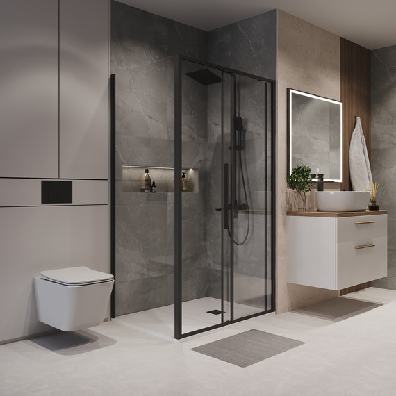 Душевое ограждение Niagara Nova 140x80 см NG-84-14AB-A80B-34, чёрный матовый/прозрачное - фото 3