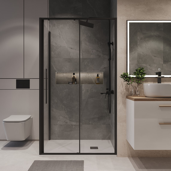 Душевое ограждение Niagara Nova 140x90 см NG-84-14AB-A90B-34, чёрный матовый/прозрачное - фото 4