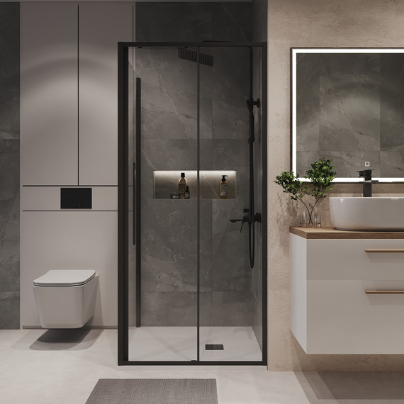 Душевое ограждение Niagara Nova 90x80 см NG-84-9AB-A80B-34, чёрный матовый/прозрачное - фото 4