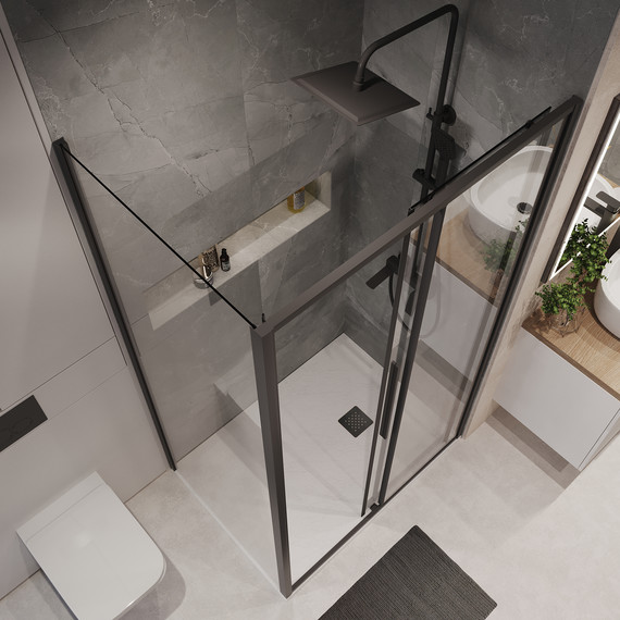 Душевое ограждение Niagara Nova 140x80 см NG-84-14AB-A80B-34, чёрный матовый/прозрачное - фото 5