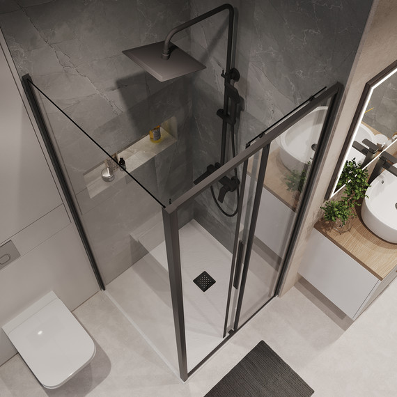 Душевое ограждение Niagara Nova 90x90 см NG-84-9AB-A90B-34, чёрный матовый/прозрачное - фото 5