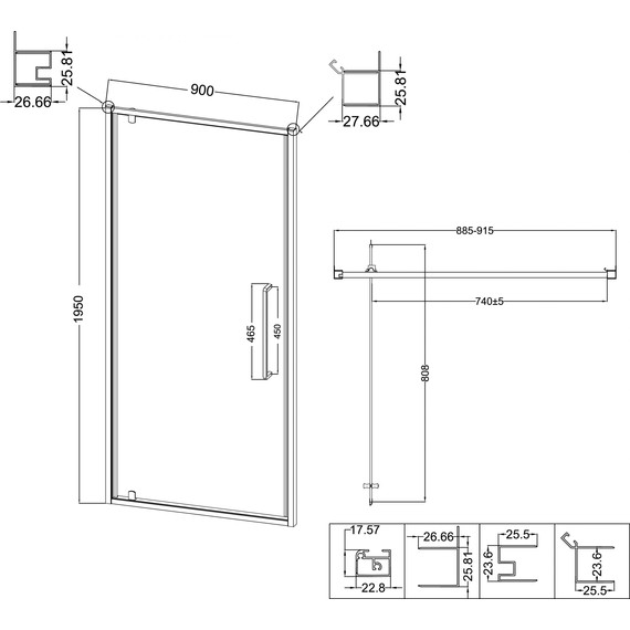 Душевая дверь Niagara Nova 90 см NG-85-9AB, чёрный матовый/прозрачное - фото 11