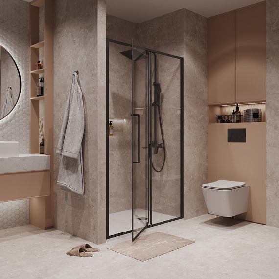 Душевая дверь Niagara Nova 120 см NG-85-12AB, чёрный матовый/прозрачное - фото 4