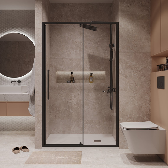 Душевая дверь Niagara Nova 110 см NG-85-11AB, чёрный матовый/прозрачное - фото 5