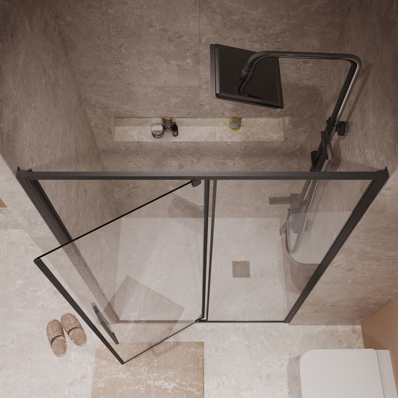 Душевая дверь Niagara Nova 120 см NG-85-12AB, чёрный матовый/прозрачное - фото 6