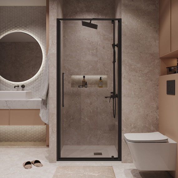 Душевая дверь Niagara Nova 80 см NG-85-8AB, чёрный матовый/прозрачное - фото 4