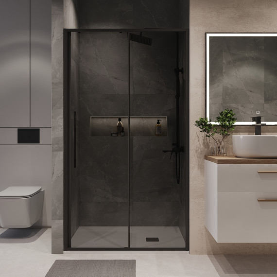 Душевая дверь Niagara Nova 140 см NG-85-14TB, чёрный матовый/тонированное - фото 4