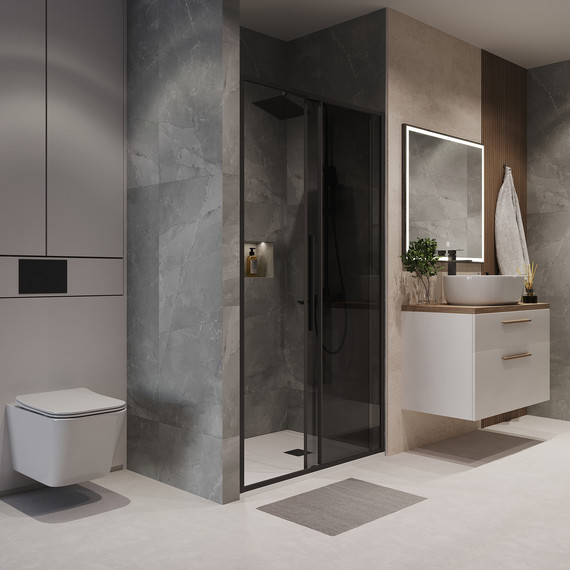 Душевая дверь Niagara Nova 140 см NG-85-14TB, чёрный матовый/тонированное - фото 5