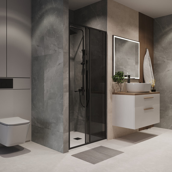 Душевая дверь Niagara Nova 90 см NG-85-9TB, чёрный матовый/тонированное - фото 5