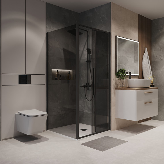 Душевое ограждение Niagara Nova 90x80 см NG-85-9TB-TB80-34, чёрный матовый/тонированное - фото 3