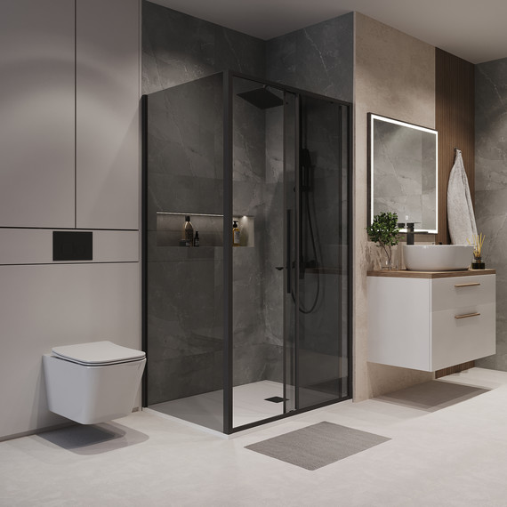 Душевое ограждение Niagara Nova 140x100 см NG-85-14TB-TB100-34, чёрный матовый/тонированное - фото 3