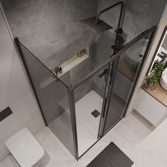 Душевое ограждение Niagara Nova 140x90 см NG-85-14TB-TB90-34, чёрный матовый/тонированное - фото 5