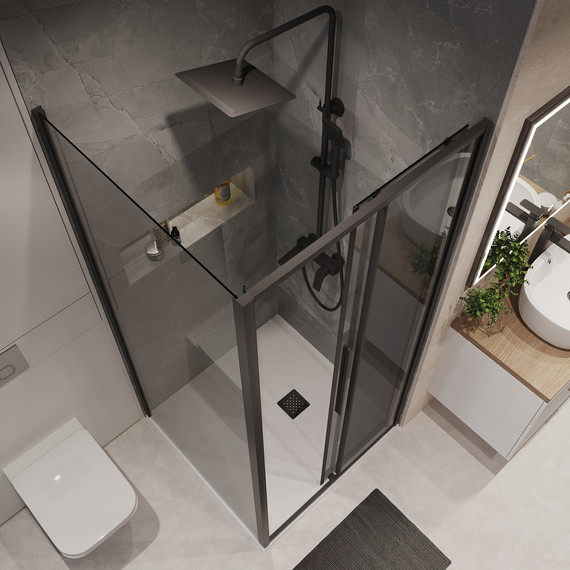 Душевое ограждение Niagara Nova 110x90 см NG-85-11TB-TB90-34, чёрный матовый/тонированное - фото 5