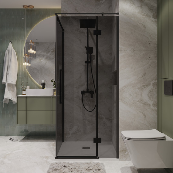 Душевое ограждение Niagara Nova 100x100 см NG-2832-34BLACK, чёрный матовый/тонированное - фото 4