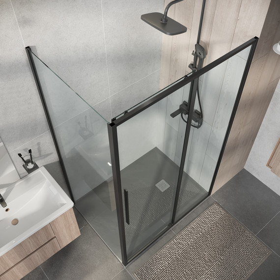 Душевое ограждение Niagara Nova 130x80 см NG-34-13AGR-A80GR-34, графит матовый/прозрачное - фото 6