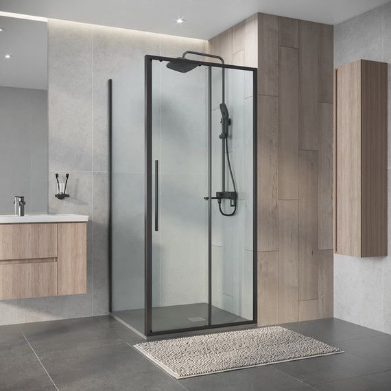 Душевое ограждение Niagara Nova 90x80 см NG-34-9AGR-A80GR-34, графит матовый/прозрачное - фото 