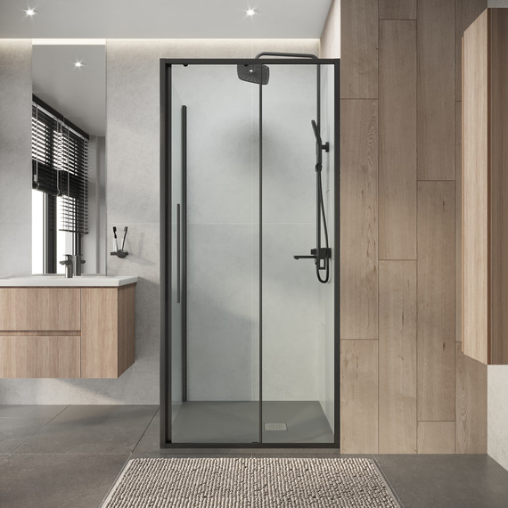 Душевое ограждение Niagara Nova 100x100 см NG-34-10AGR-A100GR-34, графит матовый/прозрачное - фото 4