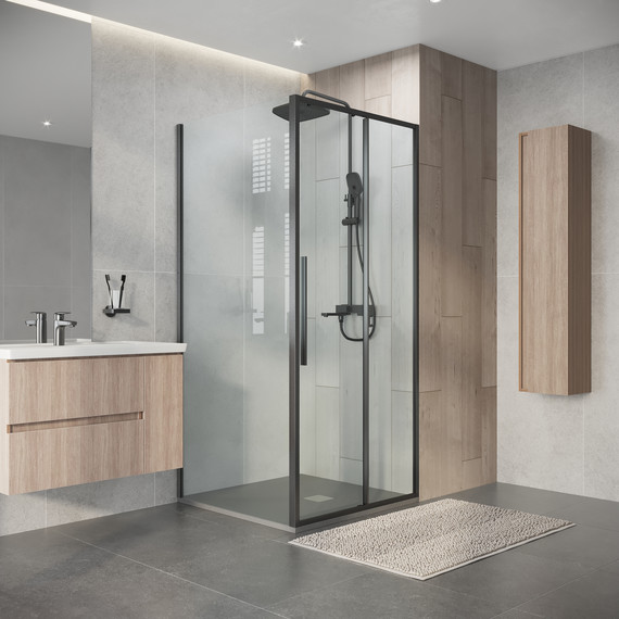 Душевое ограждение Niagara Nova 90x80 см NG-34-9AGR-A80GR-34, графит матовый/прозрачное - фото 5