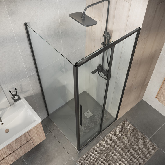 Душевое ограждение Niagara Nova 100x90 см NG-34-10AGR-A90GR-34, графит матовый/прозрачное - фото 6